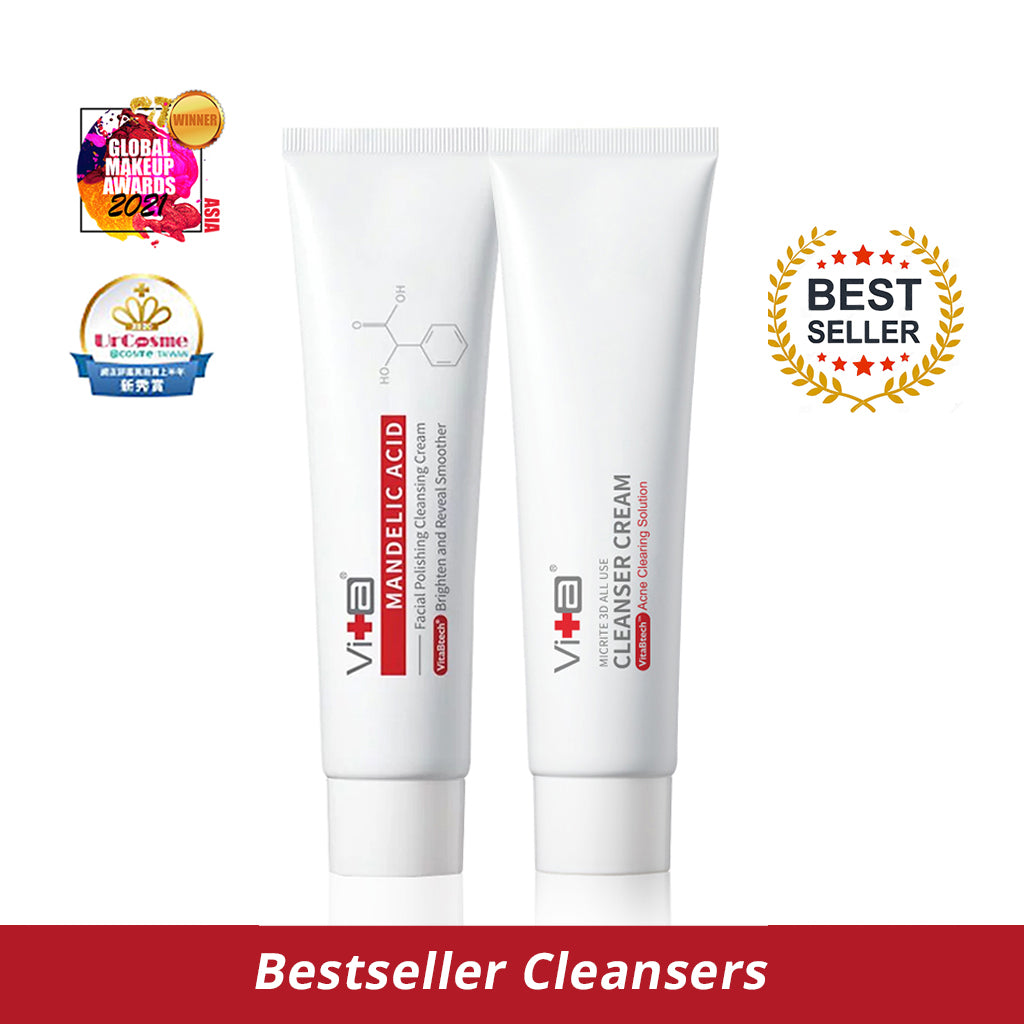 【Bestseller Cleansers】Swissvita Cleanser Cream 100ml + Swissvita Mandelic Acid Facial Polishing Cleansing Cream 100ml