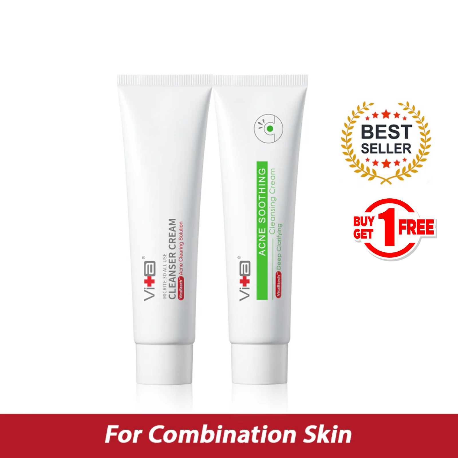 Swissvita Acne Soothing Cleanser Cream (VitaBtech)- 【买1送1】 薇佳速效抗痘调理洁面乳100g