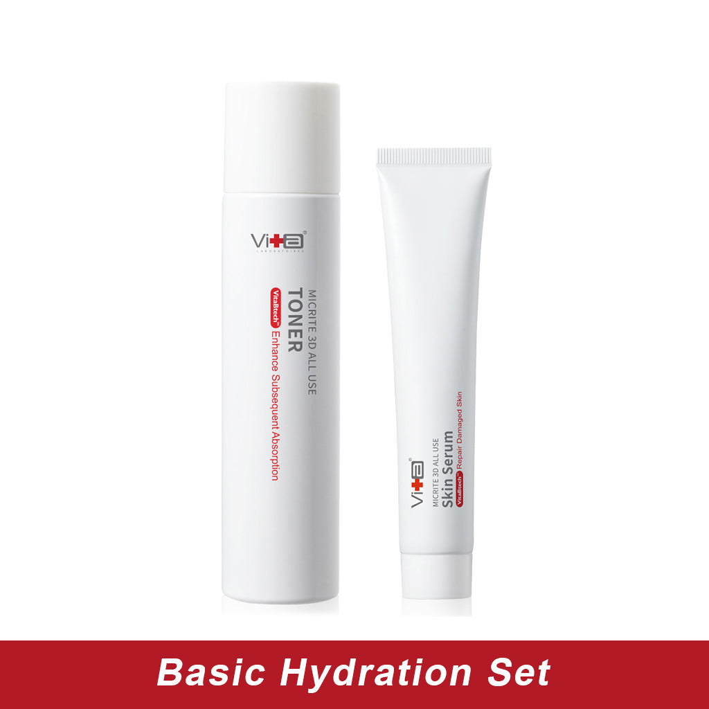 【Basic Hydration Set】 Swissvita Micrite 3D All Use Skin Serum- 50g (VitaBtech) + Swissvita Micrite 3D All Use Toner 200ml  (VitaBtech) 薇佳微晶3D全能精华 - (50g）+ 薇佳微晶3D全能化妆水 - (200ml)
