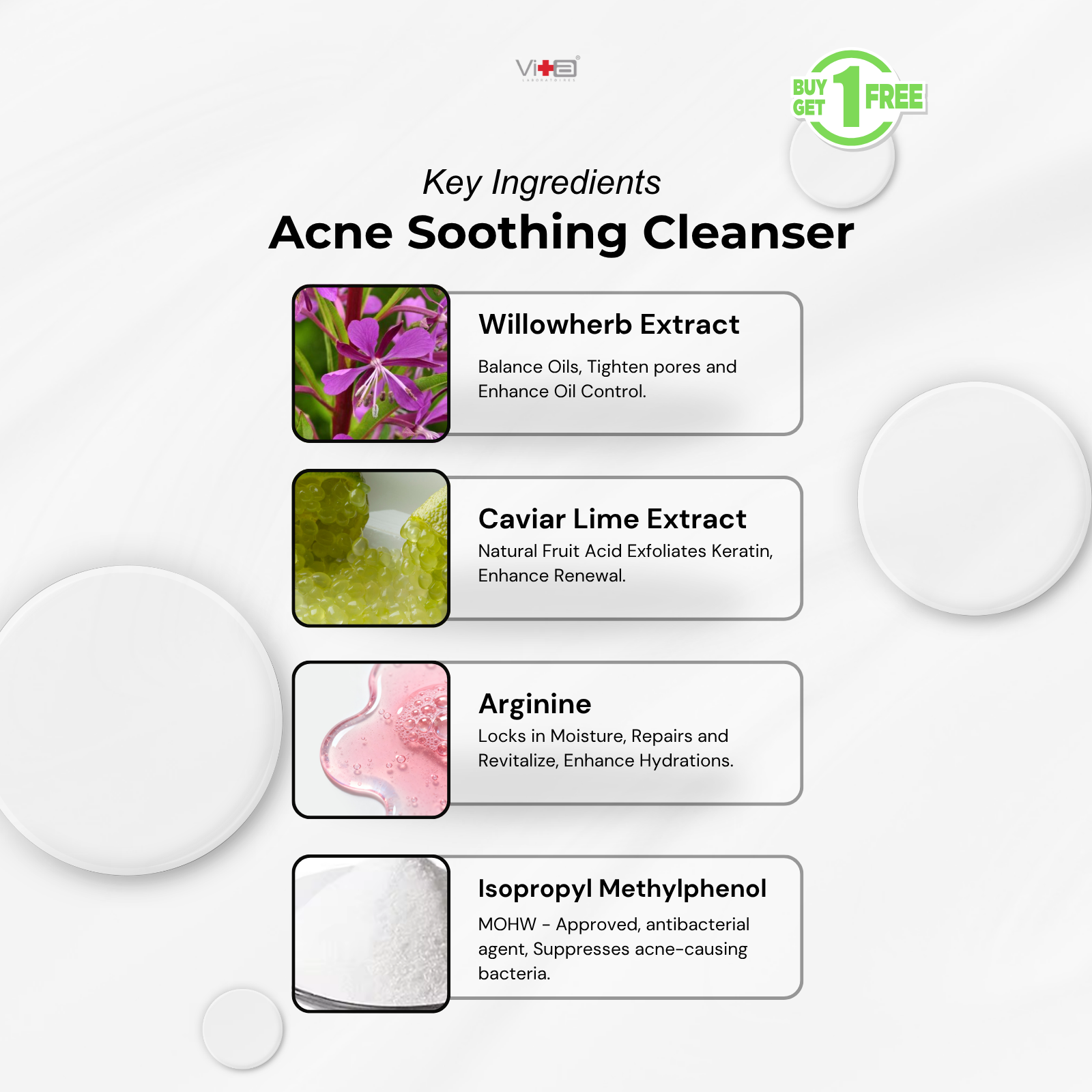 【Buy 1 Free 1】Swissvita Acne Soothing Cleansing Cream 100g x 2pcs