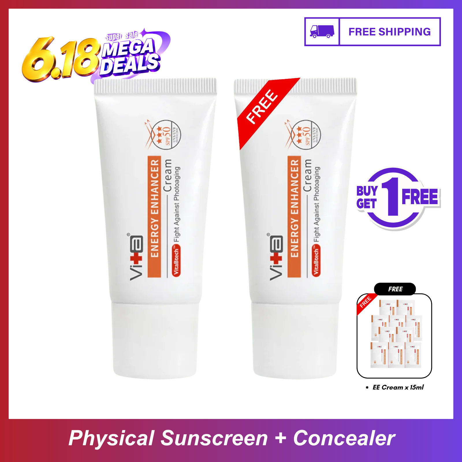 【Buy 1 Free 1】UV Ready Kit - Swissvita Energy Enhancer Cream (30g) x 2