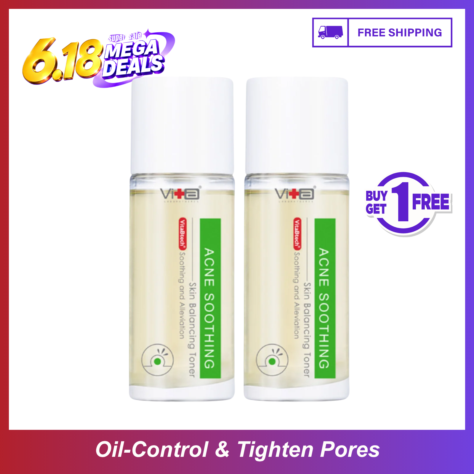 【Buy 1 Free 1】Acne Arrest Duo - Swissvita Acne Soothing Skin Balancing Toner (120ml) x 2pcs