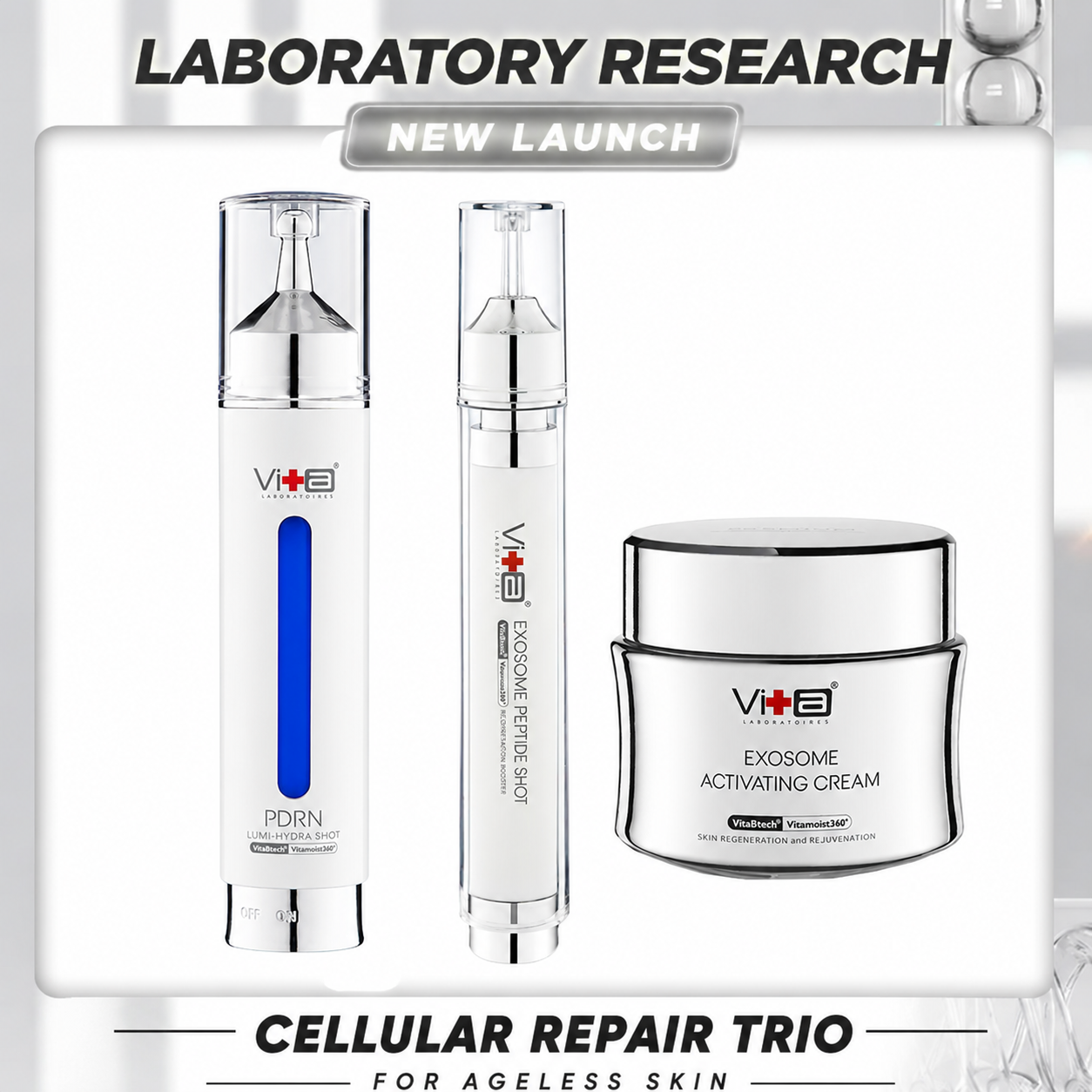 【47% OFF】Premium Rejuvenation Kit - Swissvita PDRN Lumi-Hydra Shot (18ml) + Swissvita Exosome Peptide Shot (15ml) + Swissvita Exosome Activating Cream (60ml)