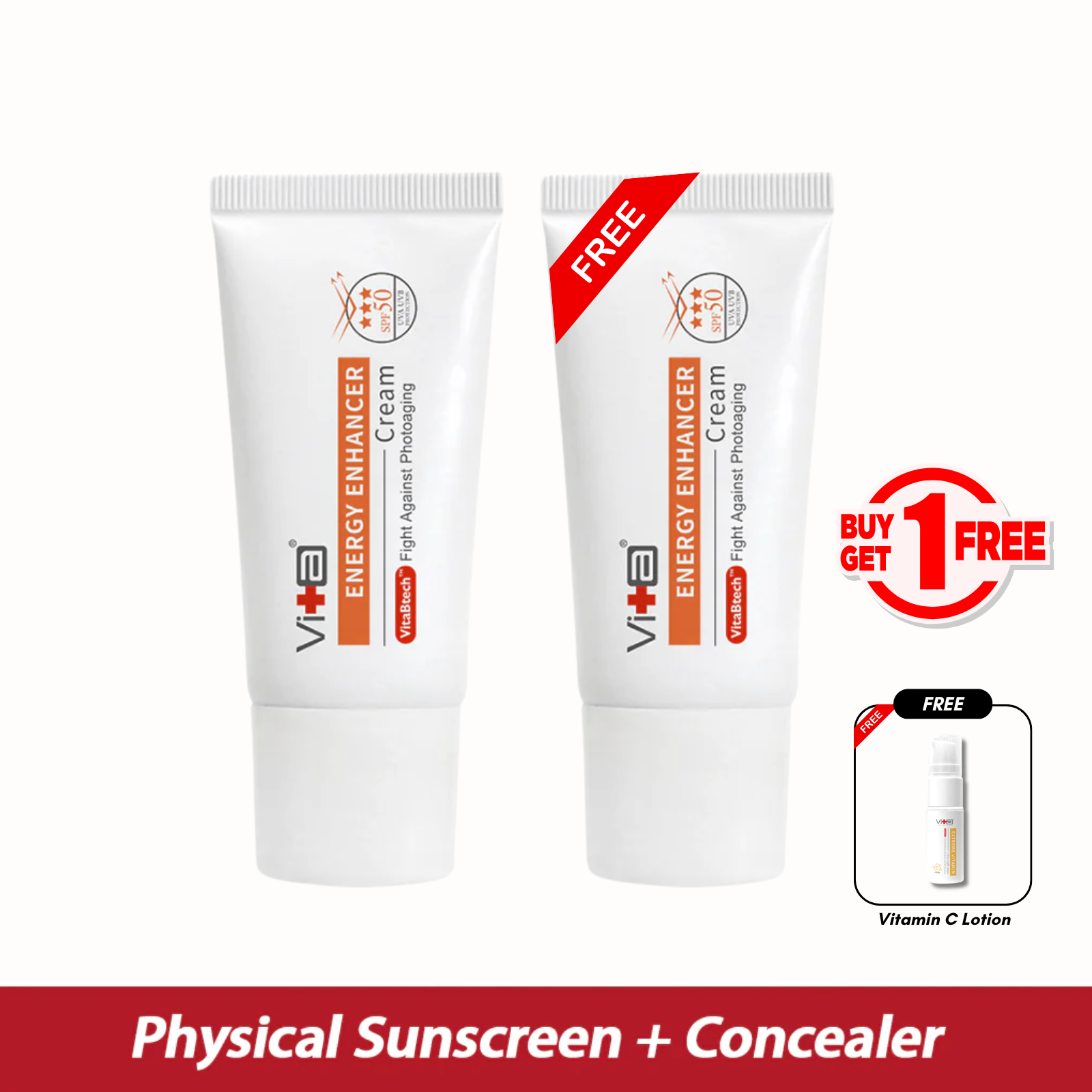 【Buy 1 Free 1】UV Ready Kit - Swissvita Energy Enhancer Cream 30g x 2