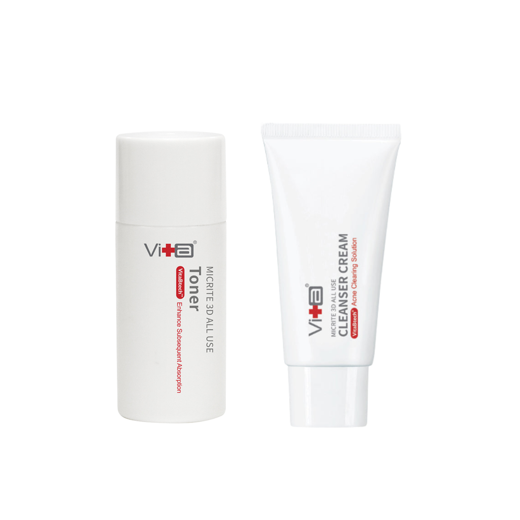 【44% OFF】Quick Fix Travel Set - Swissvita All Use Cleanser Cream (30g) + All Use Toner (30ml)