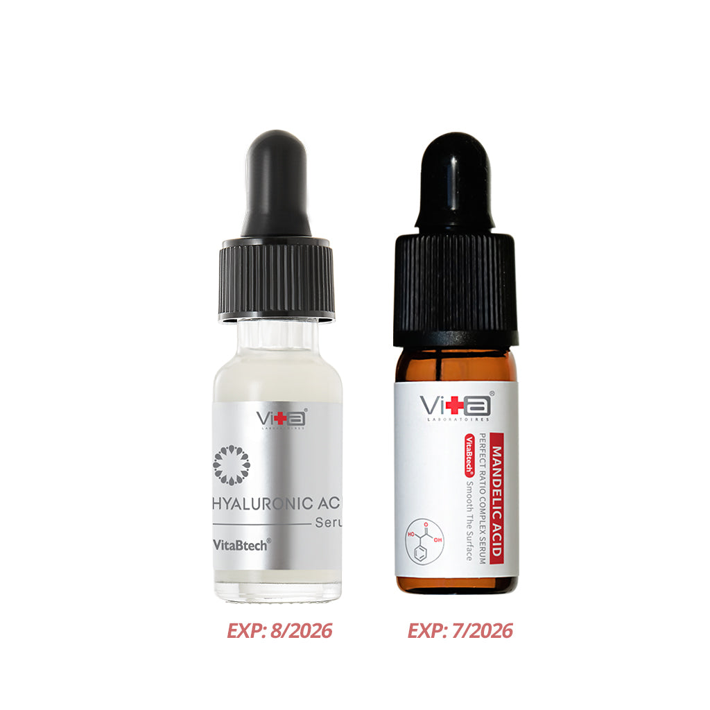 🎁 【赠品】Swissvita 杏仁酸精华液（10ml）（有效期至2026年7月）+ 玻尿酸精华液 15ml（有效期至2026年8月）（100% 折扣）
