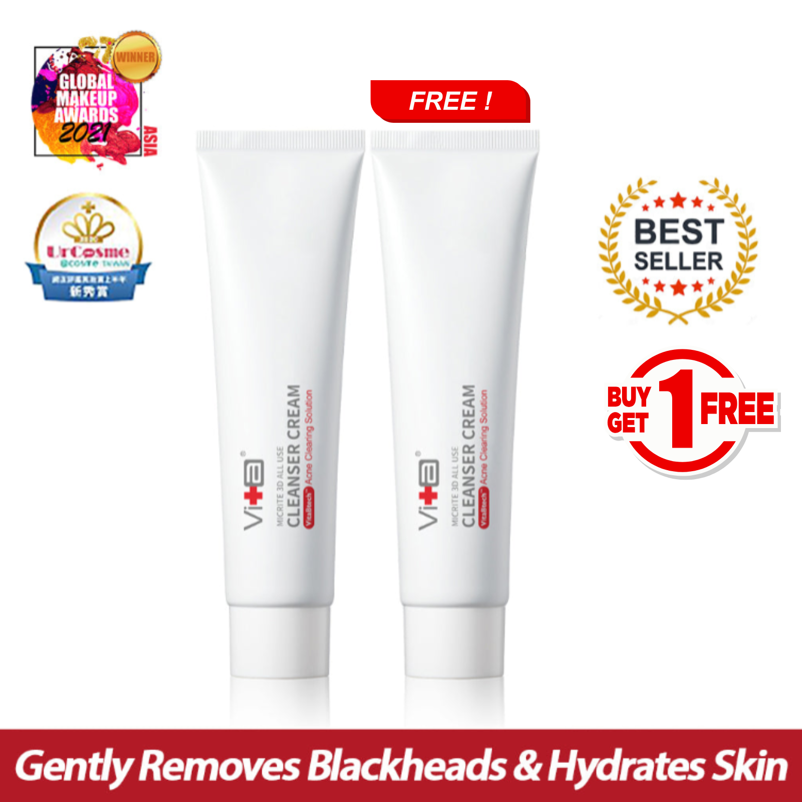 【买一送一】Swissvita Micrite 3D All Use Cleanser Cream (VitaBtech)  薇佳微晶3D全能洗颜霜  - 100g