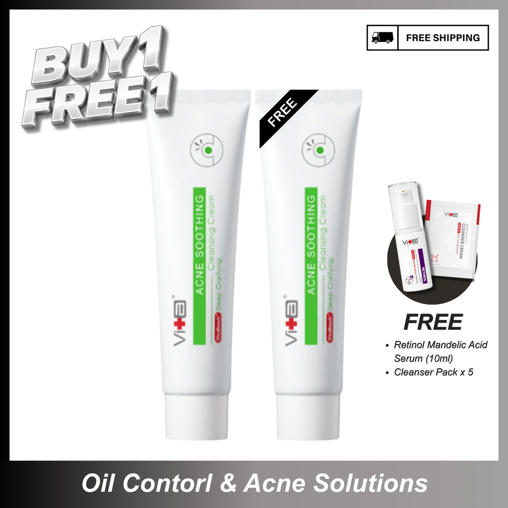 【买一送一】Swissvita Acne Soothing Cleanser Cream (VitaBtech)  薇佳速效抗痘调理洁面乳 - (100g)