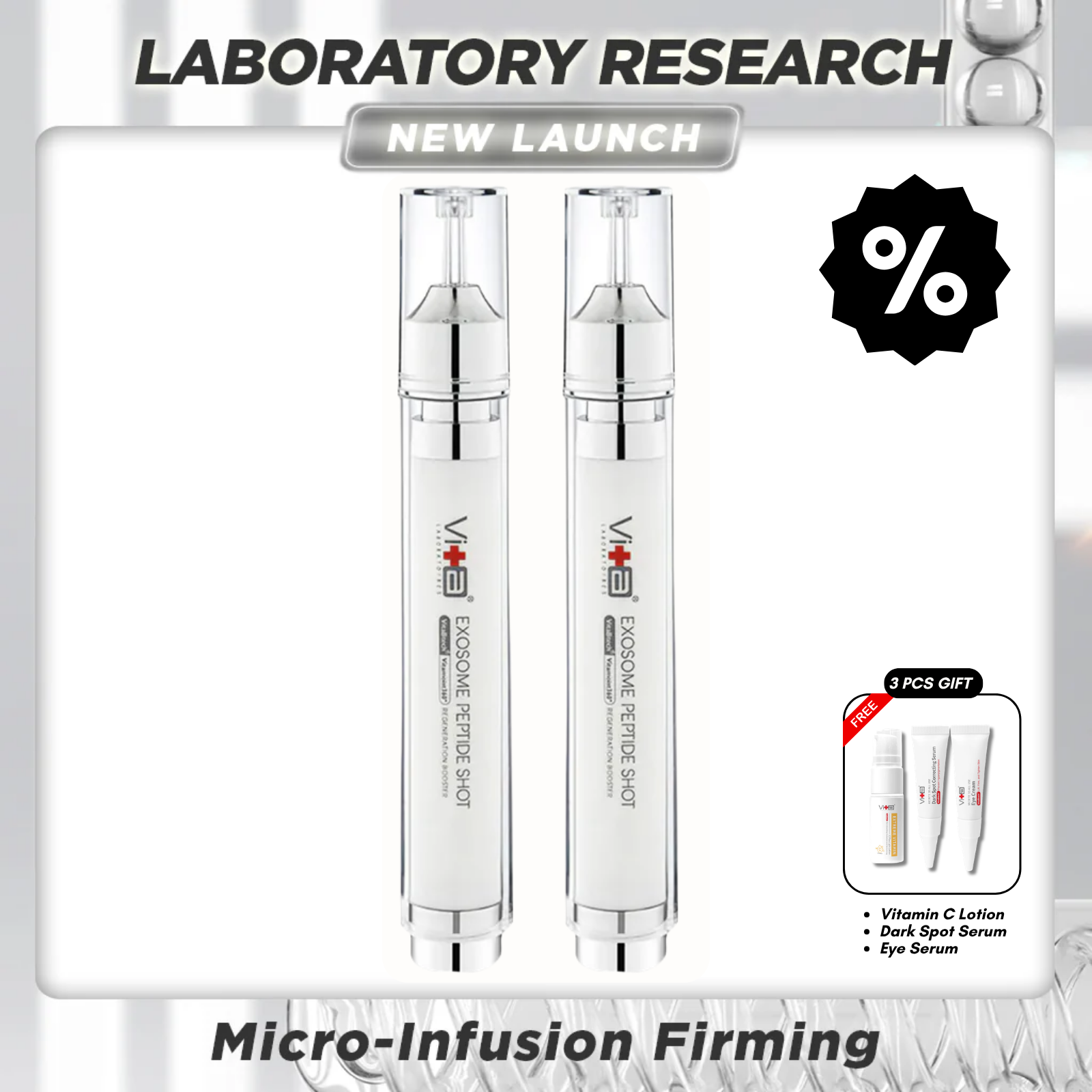 【49% OFF】Home Microneedling Set - Swissvita Exosome Peptide Shot (15ml) x 2