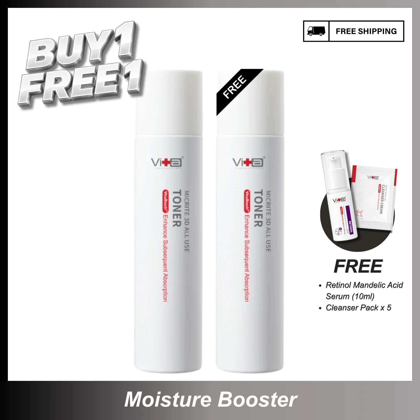 【Buy 1 Free 1】Toner Twin Tower - Swissvita Toner (200ml) x 2pcs