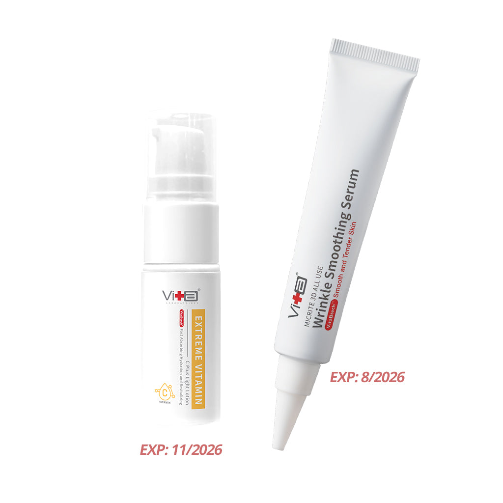 Swissvita 极致维他命 C 轻盈润肤乳 10ml（有效期至 2026 年 11 月）+ Micrite 3D 全效抗皱精华液 30g（有效期至 2026 年 8 月）